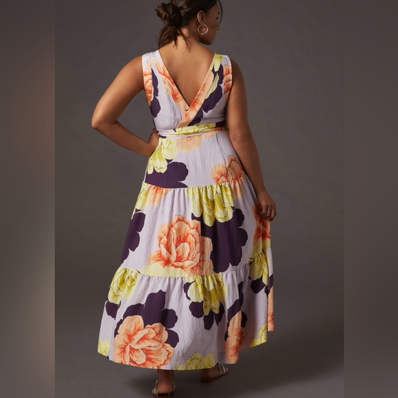 Maeve Floral Wrap Maxi Dress Size US 00P - Picture 5 of 15